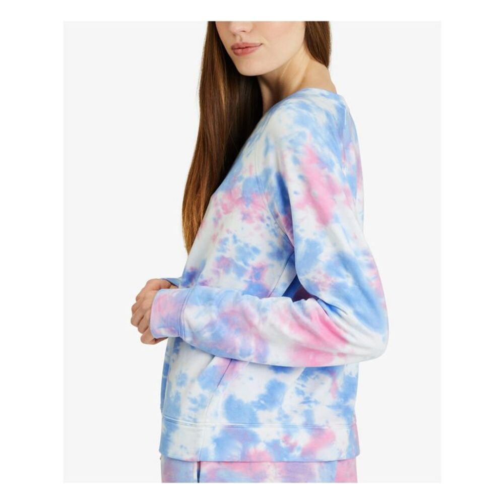 SANCTUARY Womens Light Blue Ribbed Tie Dye Long Sleeve Crew Neck Sweatshirt S - Picture 2 of 4